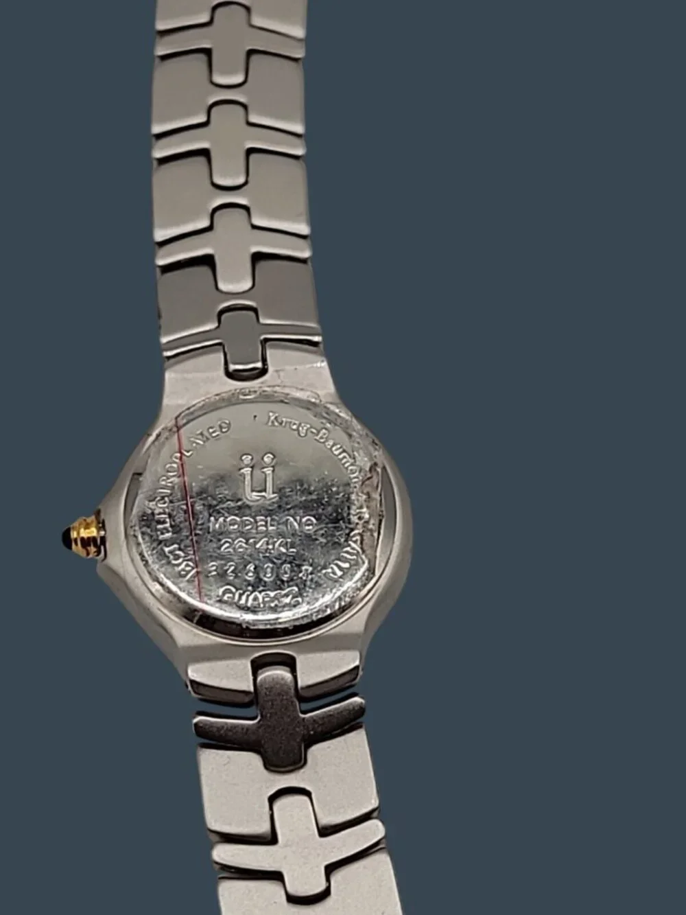 Vtg Krug-Baümen Regatta Ladies Watch Two-Tone 18k Gold Plated Date Quartz 6.5